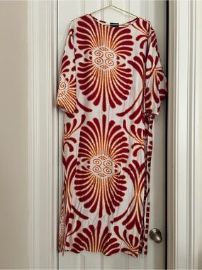 Maxi Dress with Pink & Orange Floral Burst Print